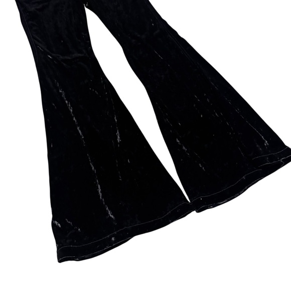 Wrangler Retro Black Velvet Trumpet Flare Pants Women's 29x34 High Rise Stretch - Picture 7 of 9
